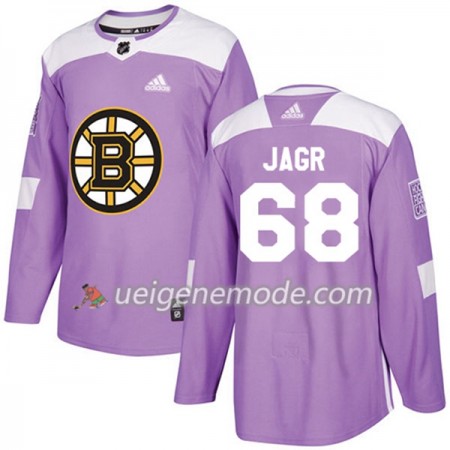 Herren Eishockey Boston Bruins Trikot Jaromir Jagr 68 Adidas 2017-2018 Lila Fights Cancer Practice Authentic
